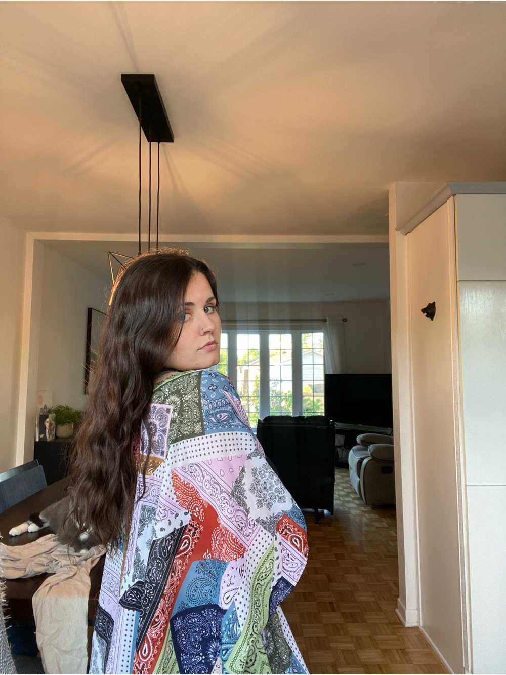 Ardene Multicolor Patchwork Bandana Kimono Jacket